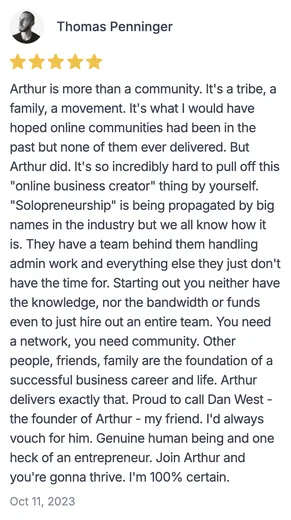 Arthur member testimonial