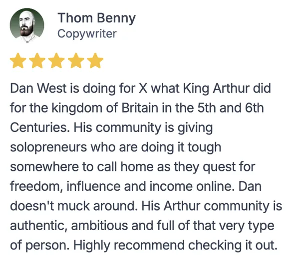 Arthur member testimonial