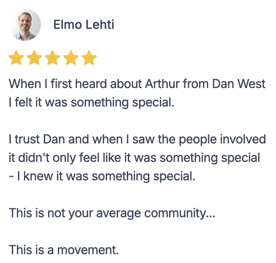 Arthur member testimonial