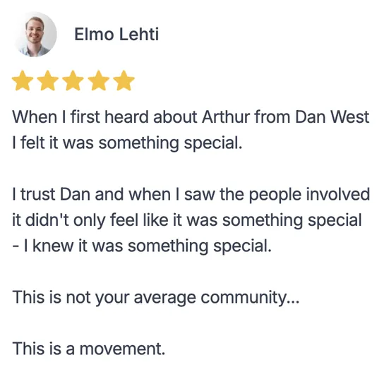 Arthur member testimonial