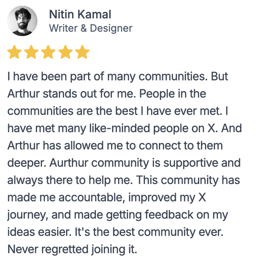 Arthur member testimonial