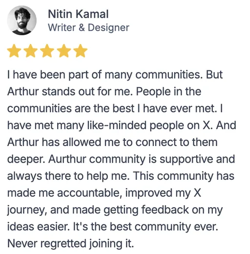 Arthur member testimonial