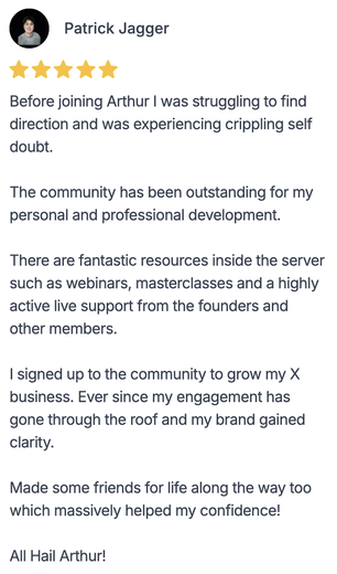 Arthur member testimonial
