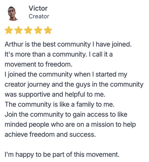 Arthur member testimonial