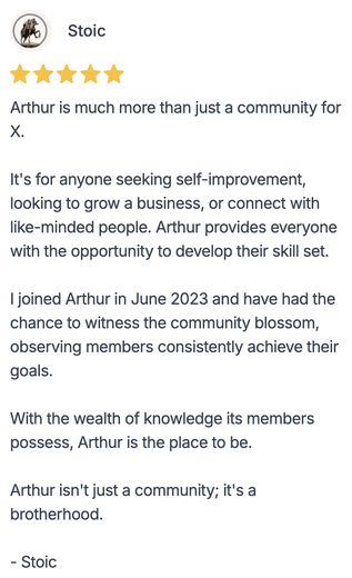 Arthur member testimonial